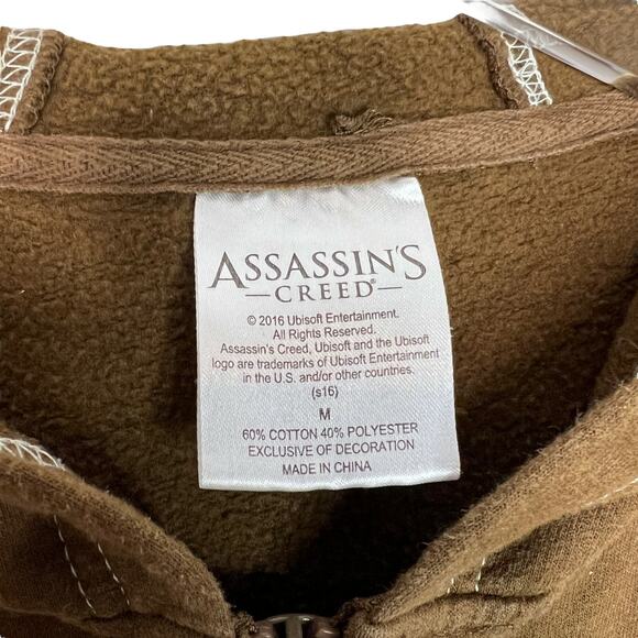 Assassin's Creed Aztec Striped Cosplay Full Zip Hoodie Brown White Adult Medium - Picture 8 of 8